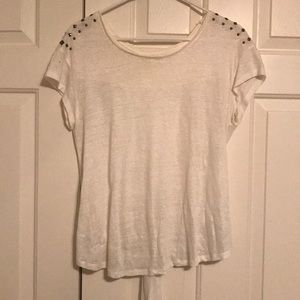 Zara White Studded Blouse